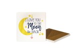 white ceramic st dwynwens coaster with love you to the moon and back